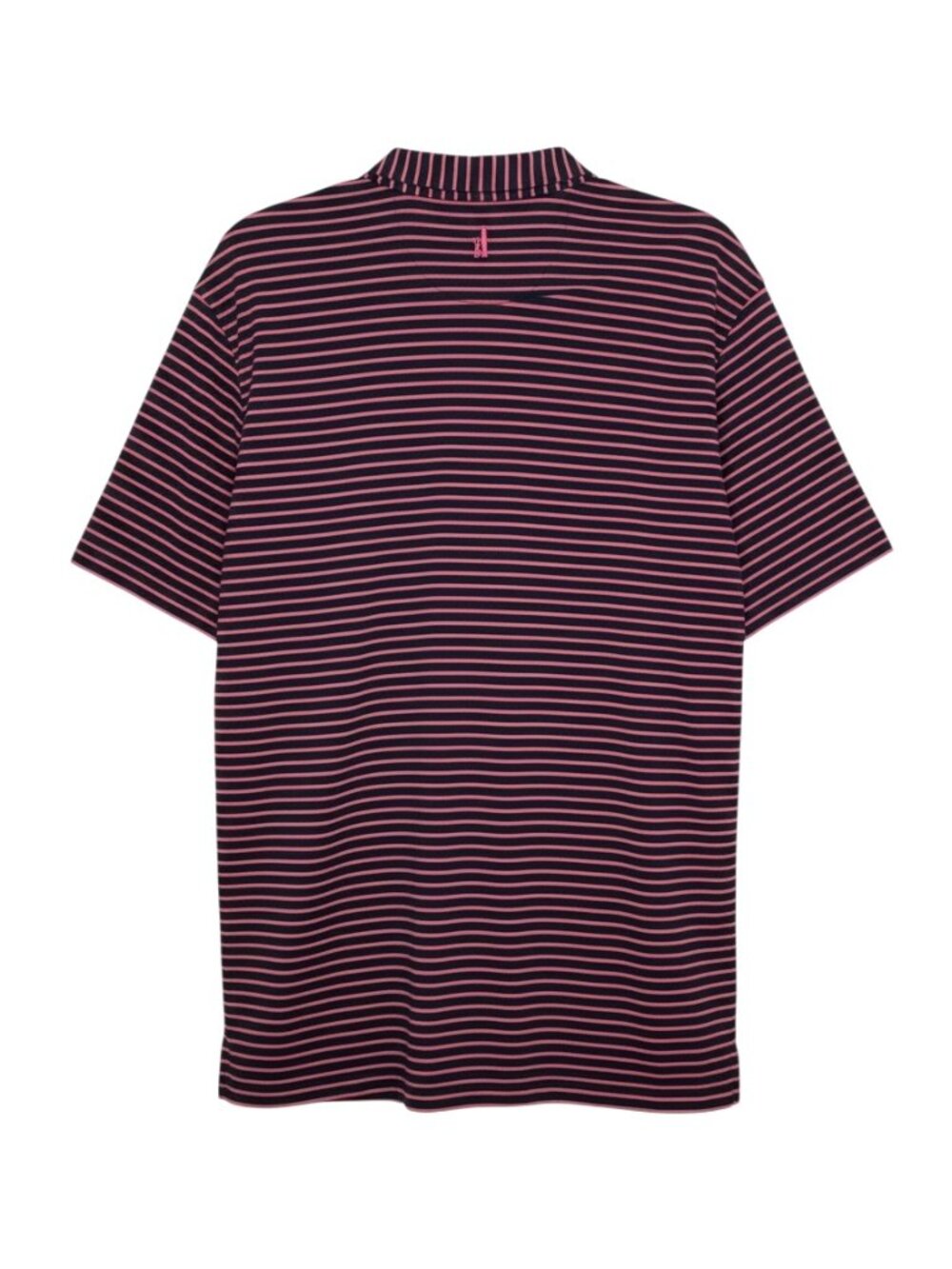 Johnnie O Mens Polo Golf Shirt Top Surf Mesh Knit Stripe Pink Blue XL - Picture 2 of 5